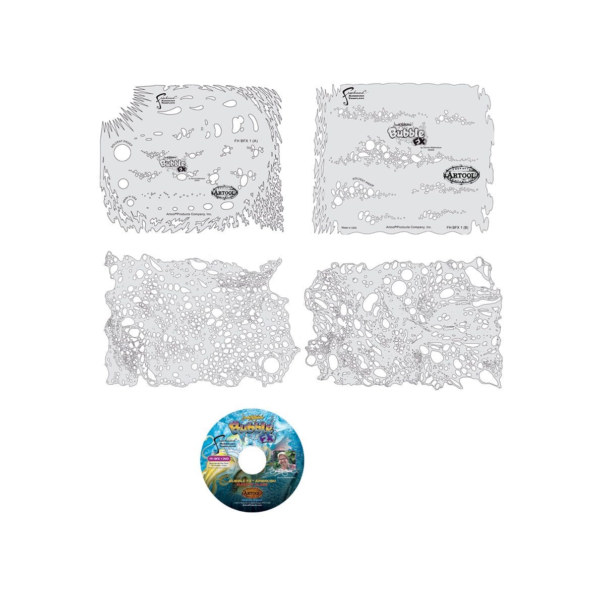 FH.BFX1 - Bubble FX Set Freehand Airbrush Template