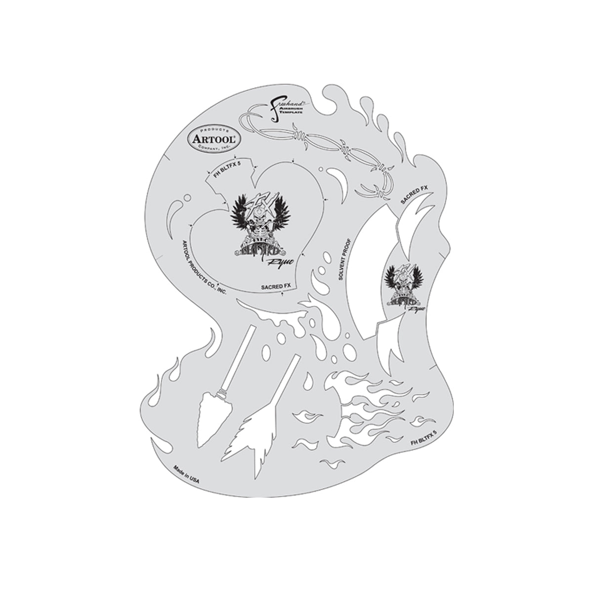 FH.BLTFX5 - Blasted Sacred FX Freehand Airbrush Template