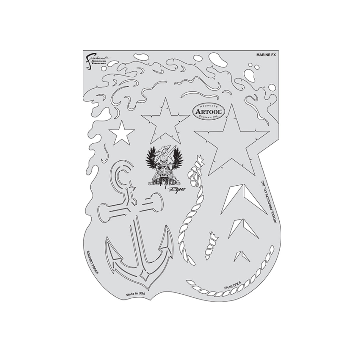 FH.BLTFX6 - Blasted Marine FX Freehand Airbrush Template