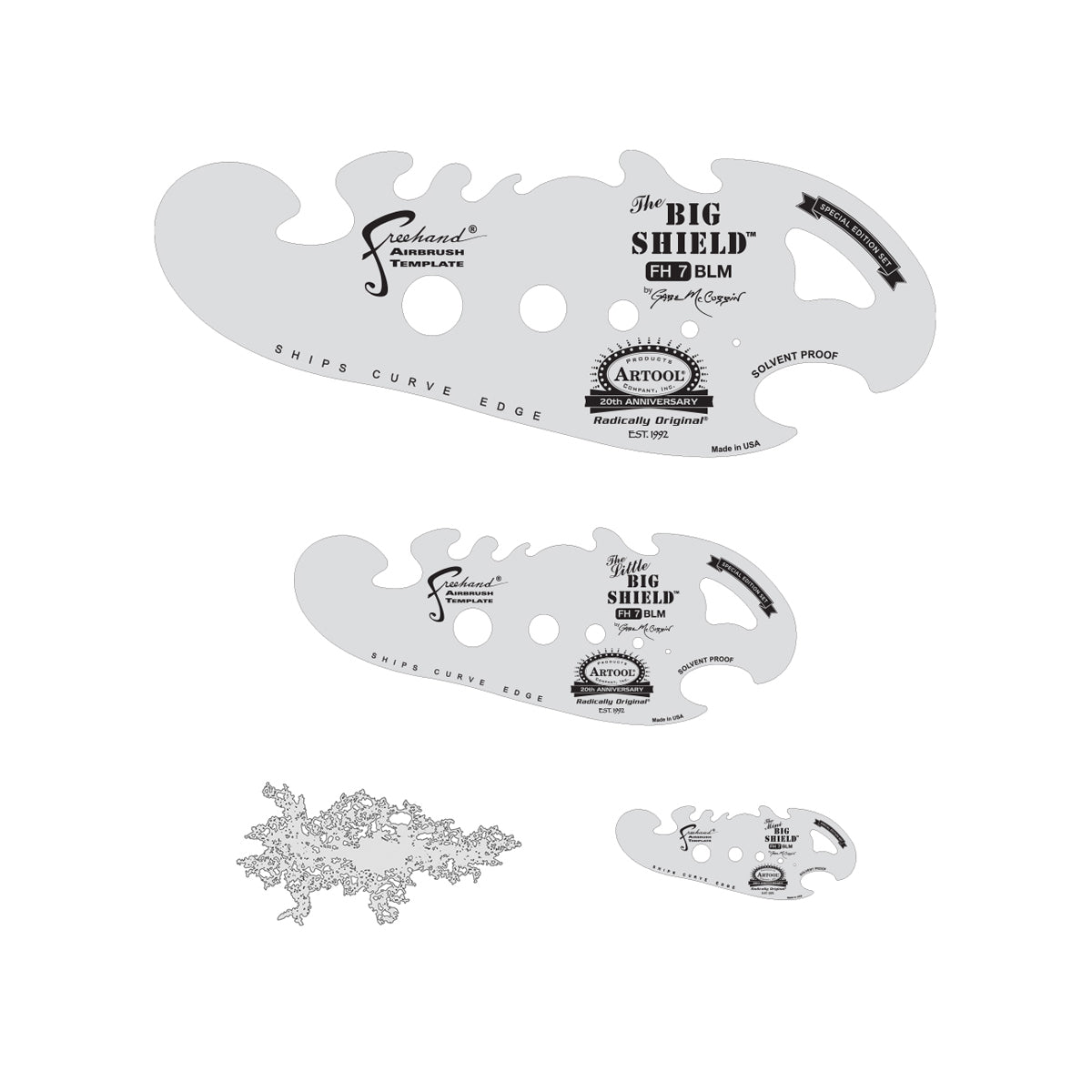 FH.7BLM - Big Shield Special Edition Freehand Airbrush Template Set