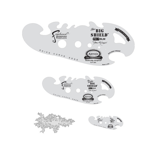 FH.7BLM - Big Shield Special Edition Freehand Airbrush Template Set
