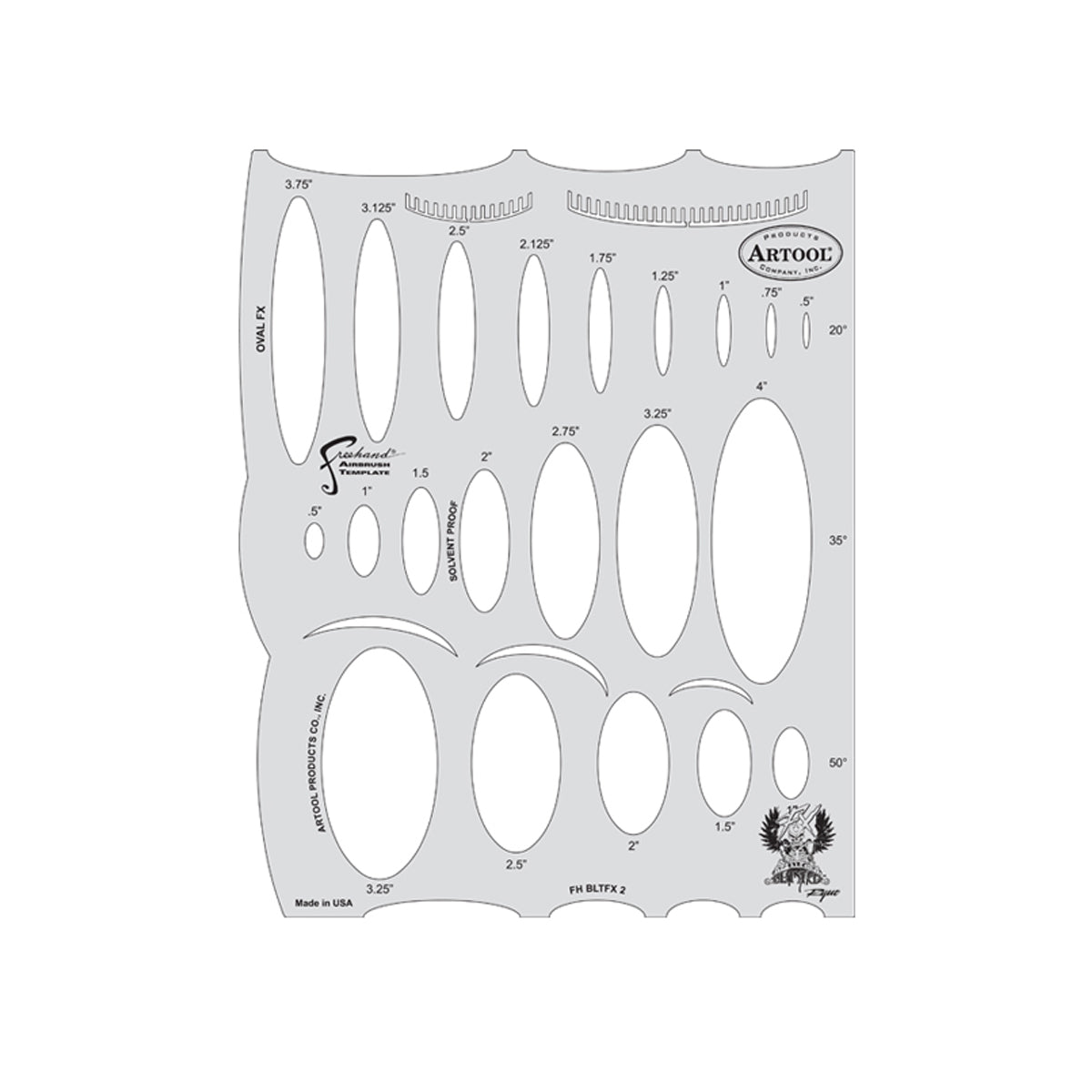 FH.BLTFX2 - Blasted Oval FX Freehand Airbrush Template