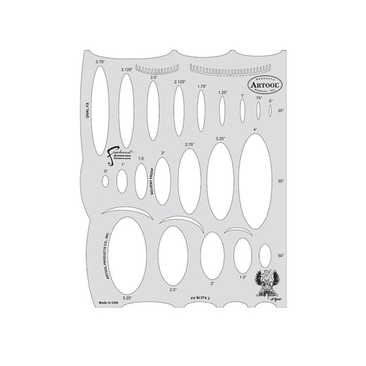 FH.BLTFX2 - Blasted Oval FX Freehand Airbrush Template