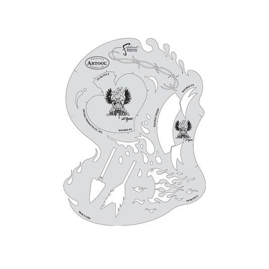 FH.BLTFX5 - Blasted Sacred FX Freehand Airbrush Template